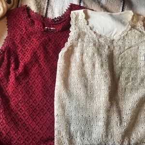 Lace sleeveless shirts. Set of 2